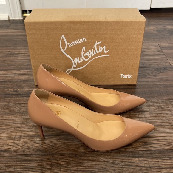 Christian Louboutin Paris Nude Décolleté 554 70 Patent Heel - Picture 2 of 10